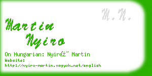 martin nyiro business card